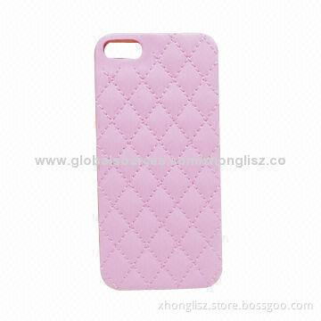 Pink Elegant Cross Stitching PU Case for iPhone 5S, Different Patterns Available